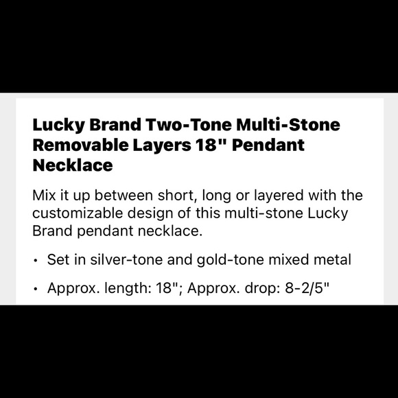 🎊HP🎊 Lucky Brand 3 in 1 Layered Stone Necklace* - Picture 6 of 6